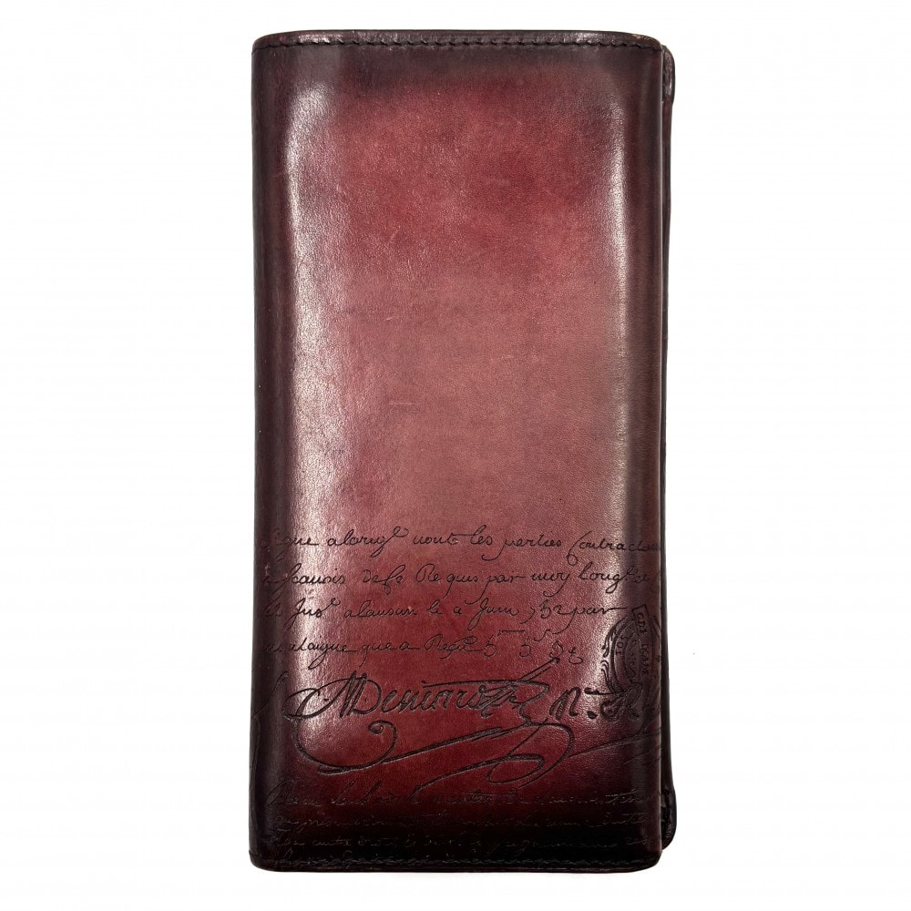 Berluti ベルルッティ 長財布 カリグラフィ ロングウォレット レザー    レッド系 メンズ【中古品】