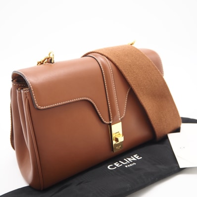 極美品 CELINE セリーヌ TEEN 16 SOFT ショルダーバッグ 116443CR4 04LU ショルダーバッグ ブラウン カーフレザー レディース