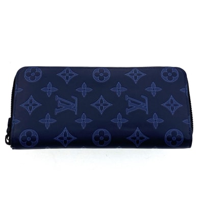 LOUIS VUITTON ルイ・ヴィトン モノグラム・シャドウ ジッピーウォレット・ヴェルティカル 長財布 M80423 ネイビー メンズ【中古】