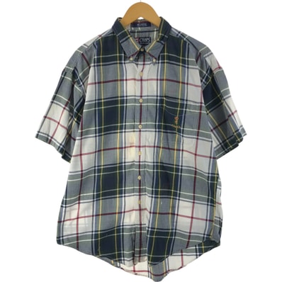 古着 90年代 ラルフローレン Ralph Lauren CHAPS チャップス 半袖 ボタンダウン チェックシャツ メンズL相当 ヴィンテージ/eaa537277