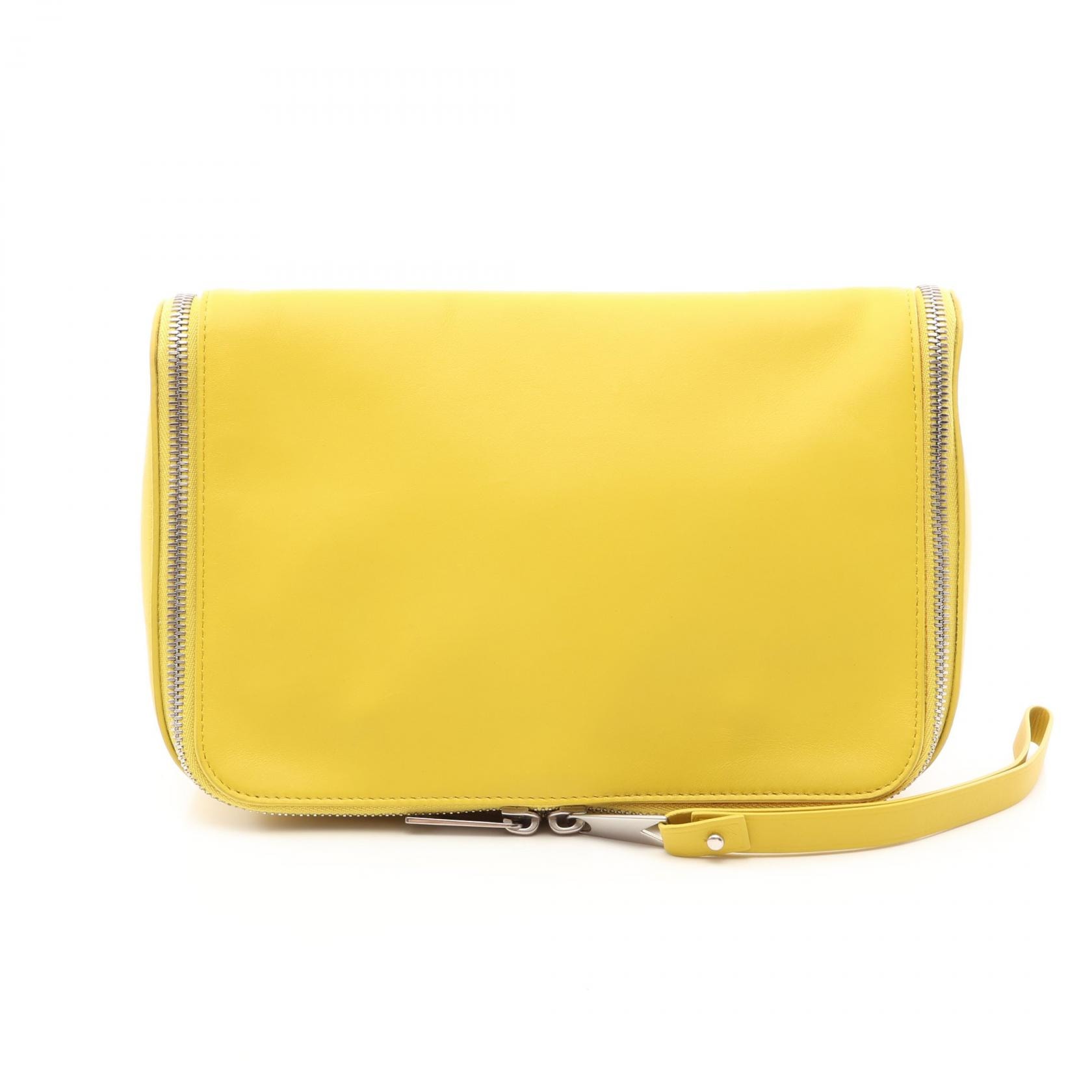 ボッテガヴェネタ BOTTEGA VENETA セカンドバッグ クラッチバッグ バッグ レザー レディース イエロー系 【中古】