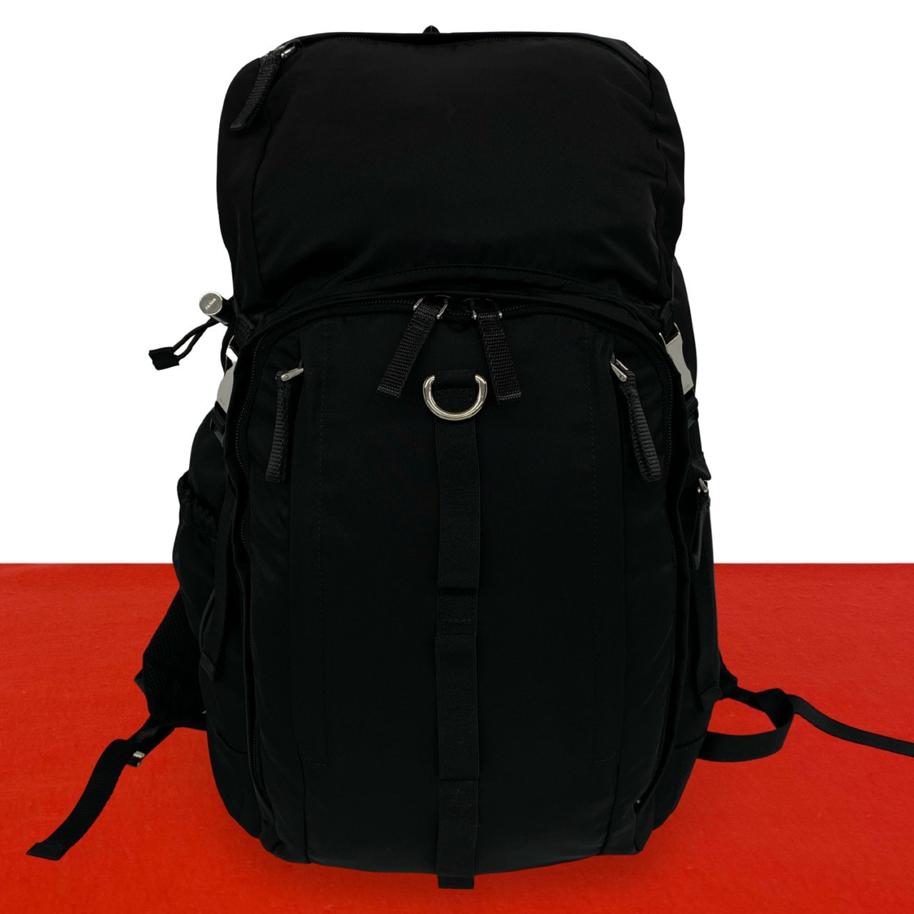 PRADA プラダ ロゴ 金具 ナイロン リュックサック ブラック
 79149