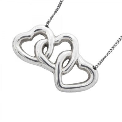 【6jdb0411-k】ティファニー ネックレス トリプルハート シルバー925【中古】レディース