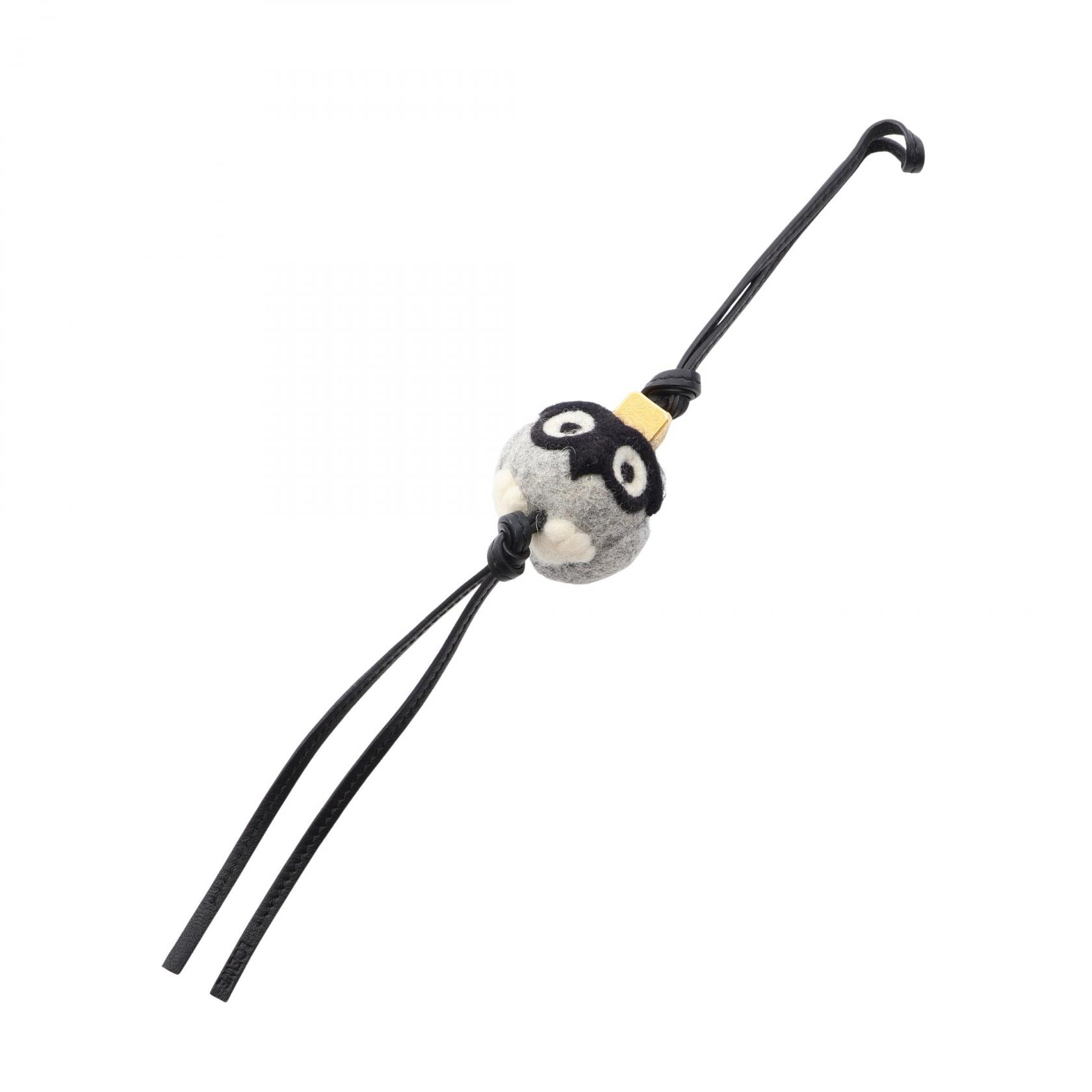 ロエベ LOEWE オウル チャーム アクセサリー レザー フェルト レディース グレー系 / ブラック系 / ホワイト系 C880232X04 【中古】