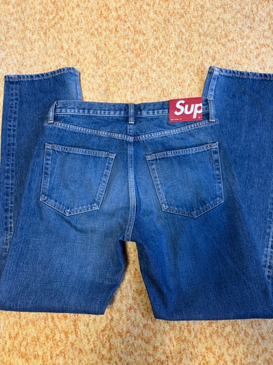 Supreme Slim Straight Selvedge Jean "Washed Indigo"