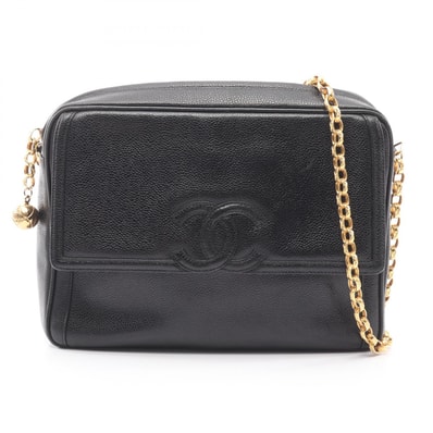 シャネル CHANEL ココマーク ショルダーバッグ バッグ カーフ(牛革) レディース ブラック系 【中古】
