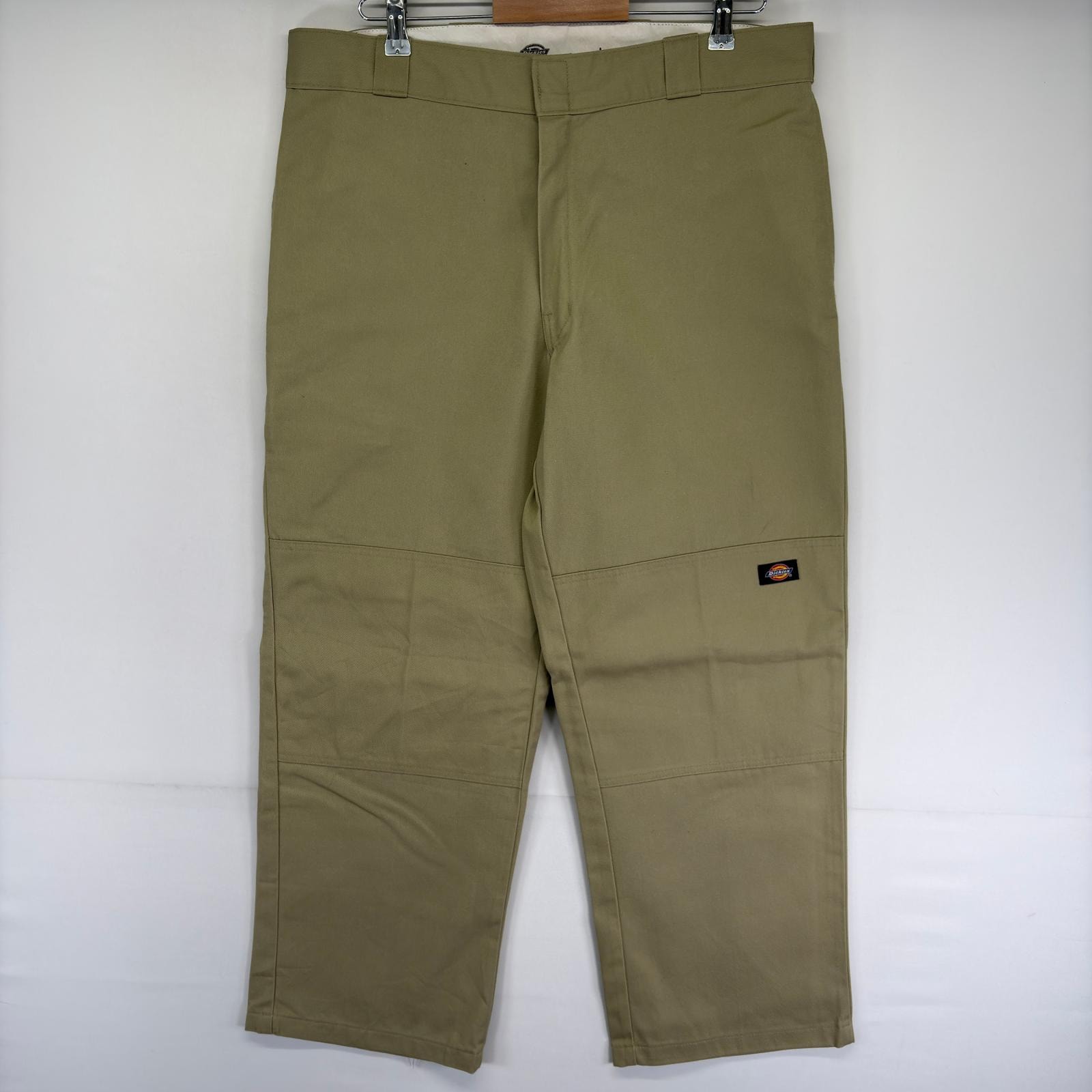 古着 ディッキーズ Dickies パンツ ダブルニー ツールポケット ジッパーフライ ワンポイントロゴ w36 L30  ベージュ系 メンズ