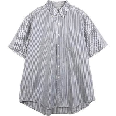 古着 ブルックスブラザーズ Brooks Brothers Est.1818 SPORT SHIRT シアサッカー 半袖 ボタンダウン ストライプシャツ メンズXL相当/eaa674127