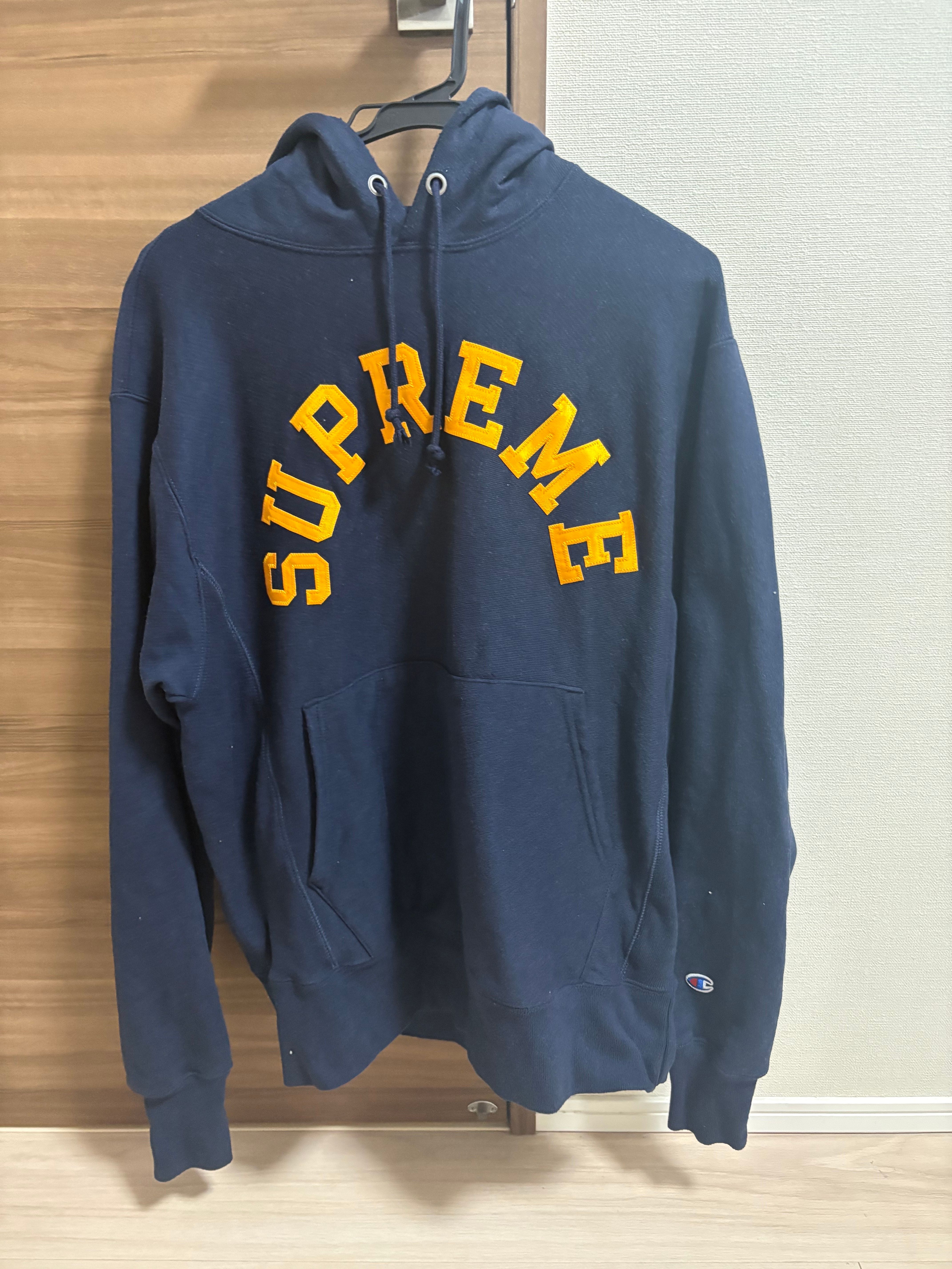 Supreme x Champion Hooded Sweatshirt "Navy"