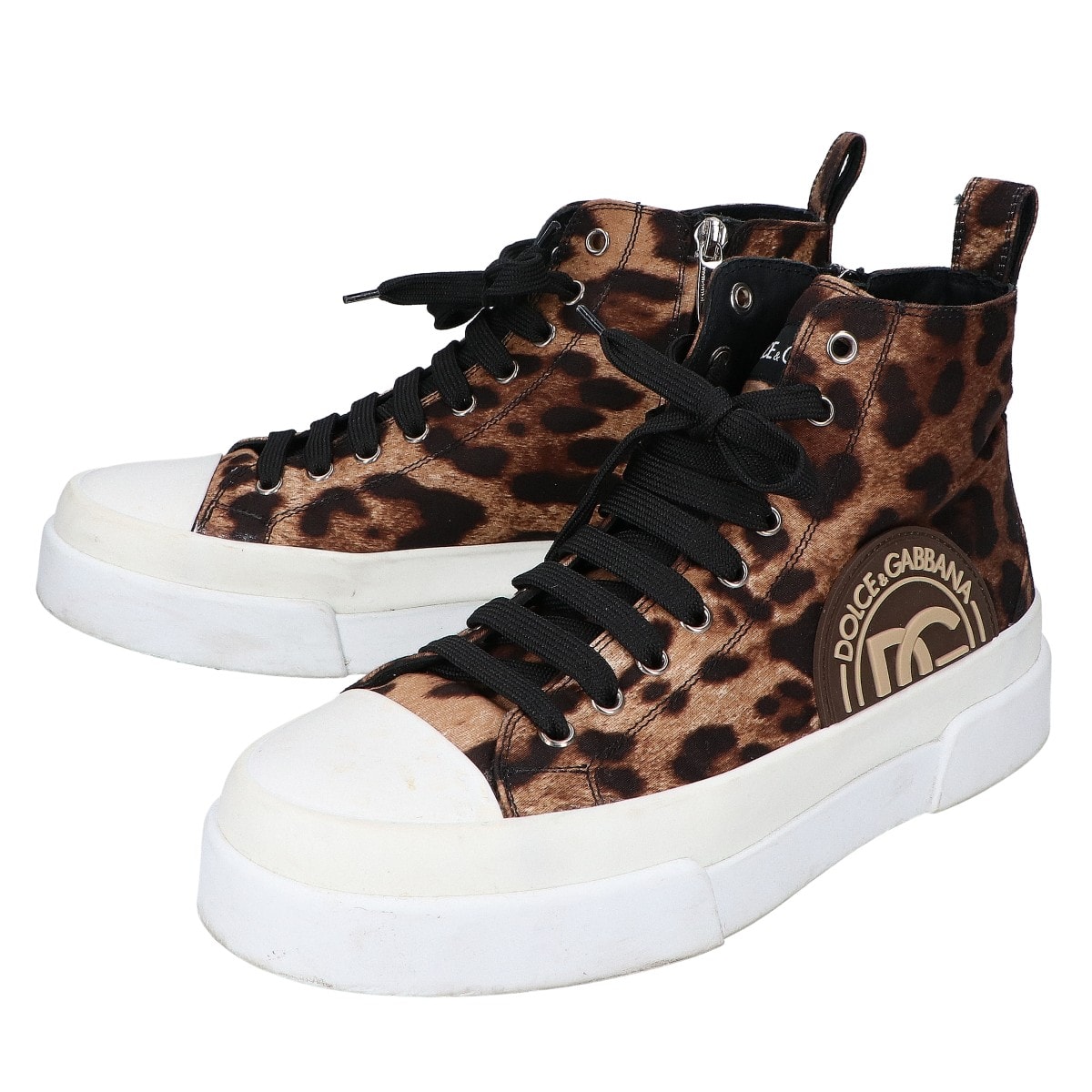 ドルチェアンドガッバーナ 【23AW】レオパード柄 ミドルトップ ポルトフィーノ ハイカットスニーカー 7