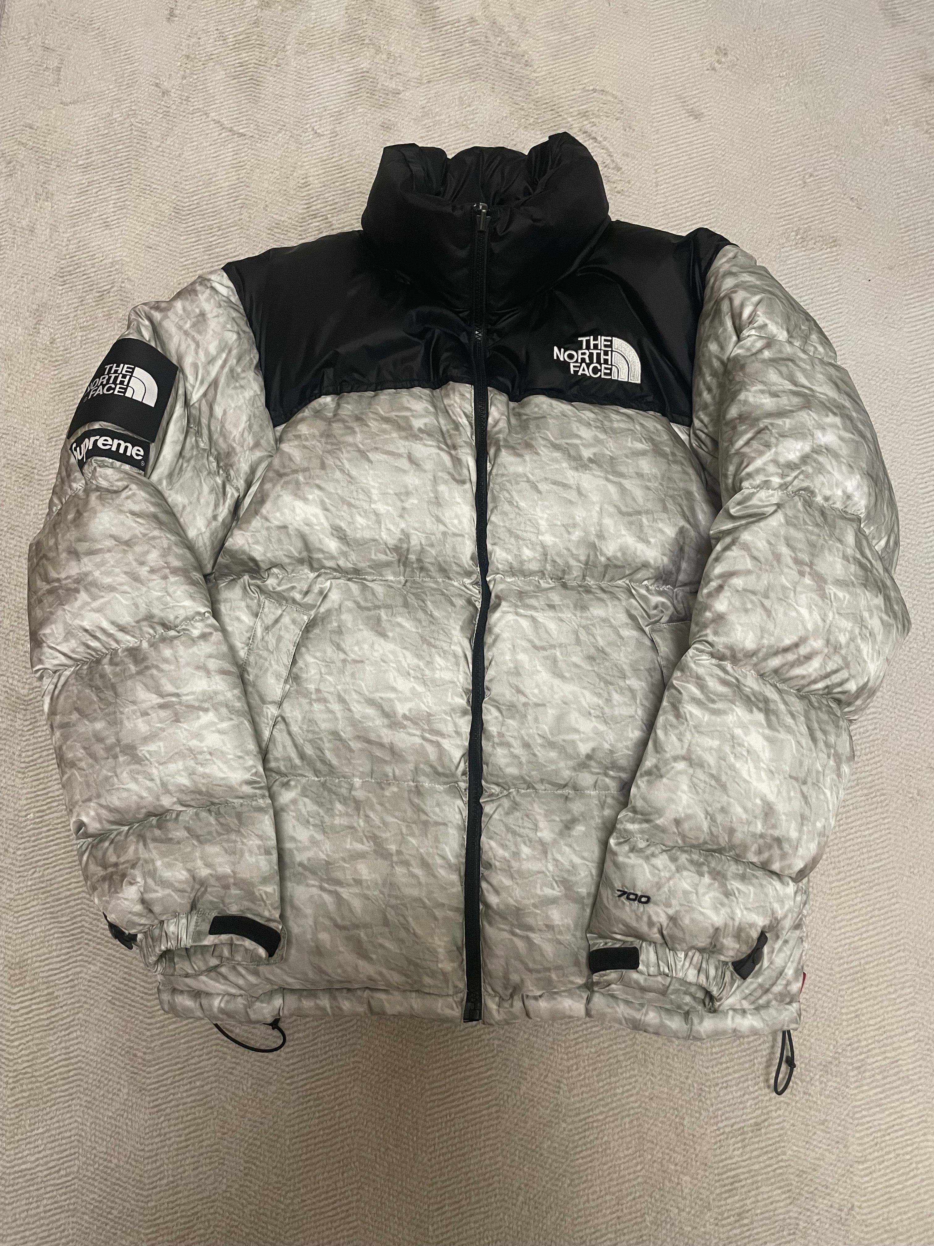 Supreme x The North Face Nuptse Jacket "White Paper Print"