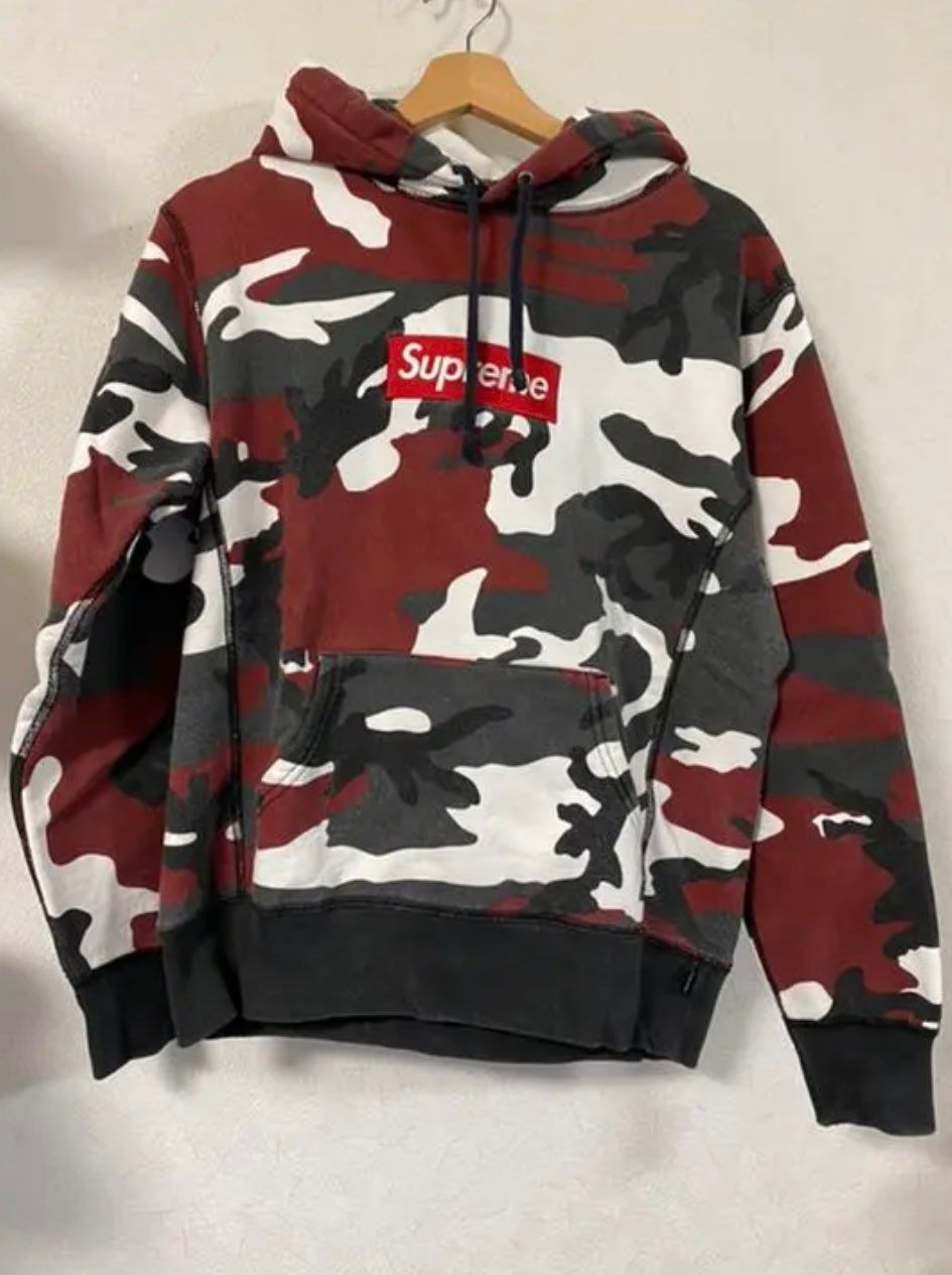 Supreme Box Logo Hooded Sweatshirt "Red Camouflage" (13FW)
