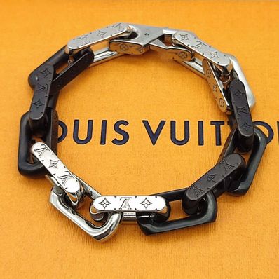 Louis Vuitton Monogram Chain Bracelet "Silver/Black"