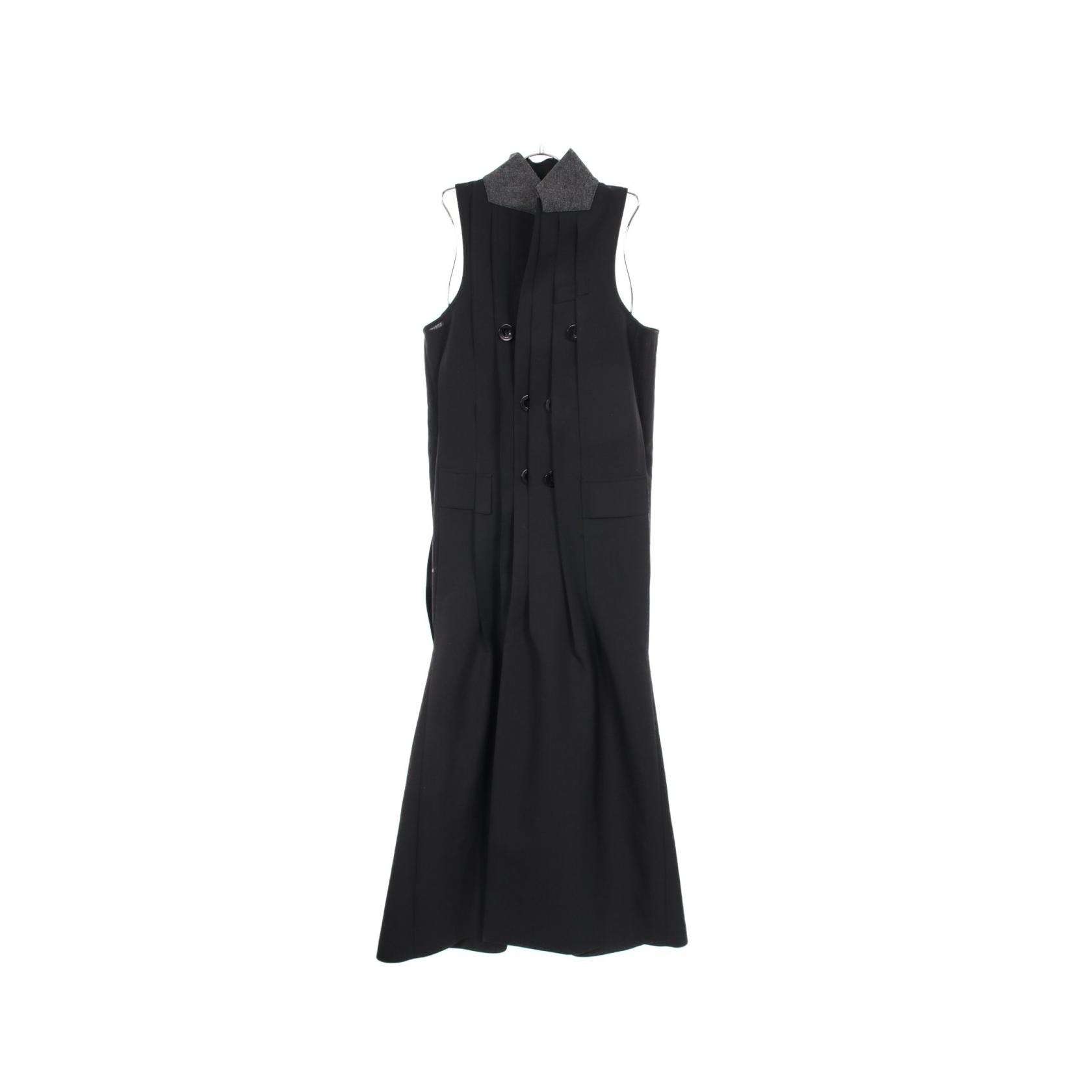 サカイ Sacai Suiting Coat Dress ロングジレ ワンピース 衣料品 トップス ウール ポリエステル レディース ブラック系 / グレー系 【中古】