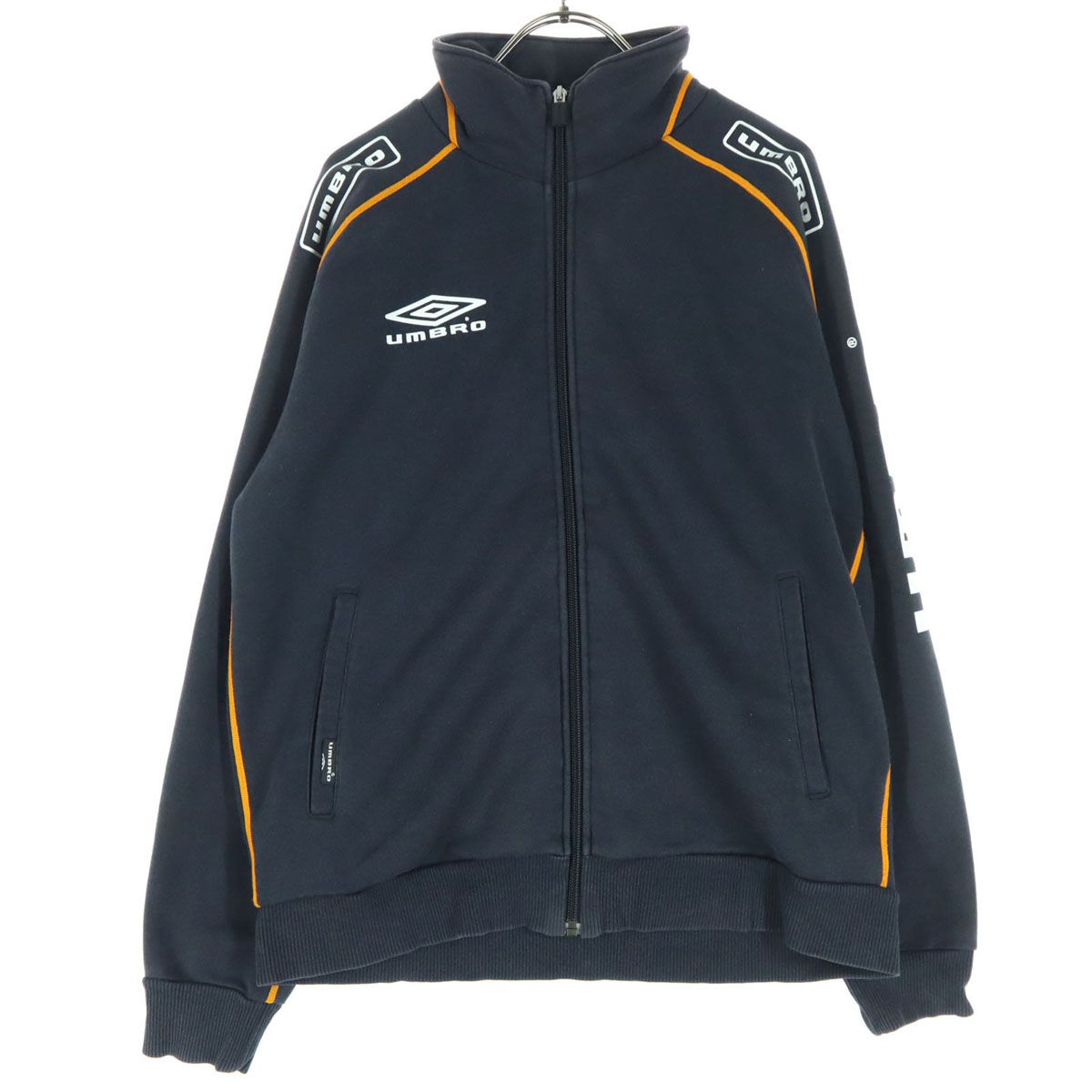 umbro アンブロ 胸元 袖 プリント 長袖 トラックジャケット S ブラック