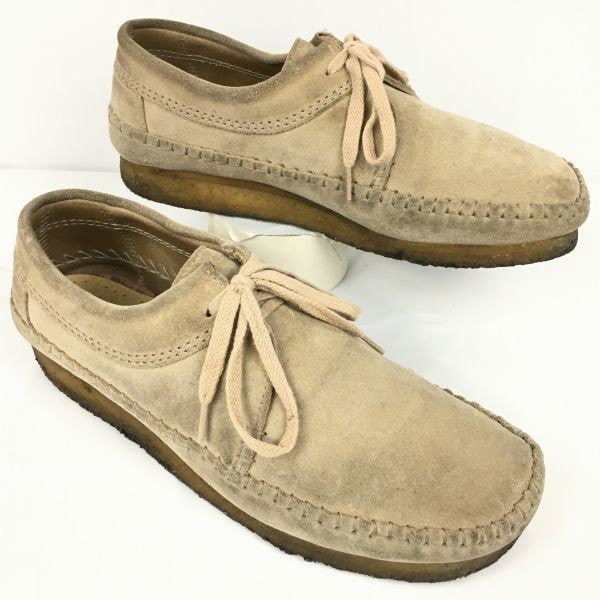 Clarks/クラークス クレープソール/スウェードブーツ ローカット ベージュブラウン サイズ7G/25.5程度 管NO.ZA-405