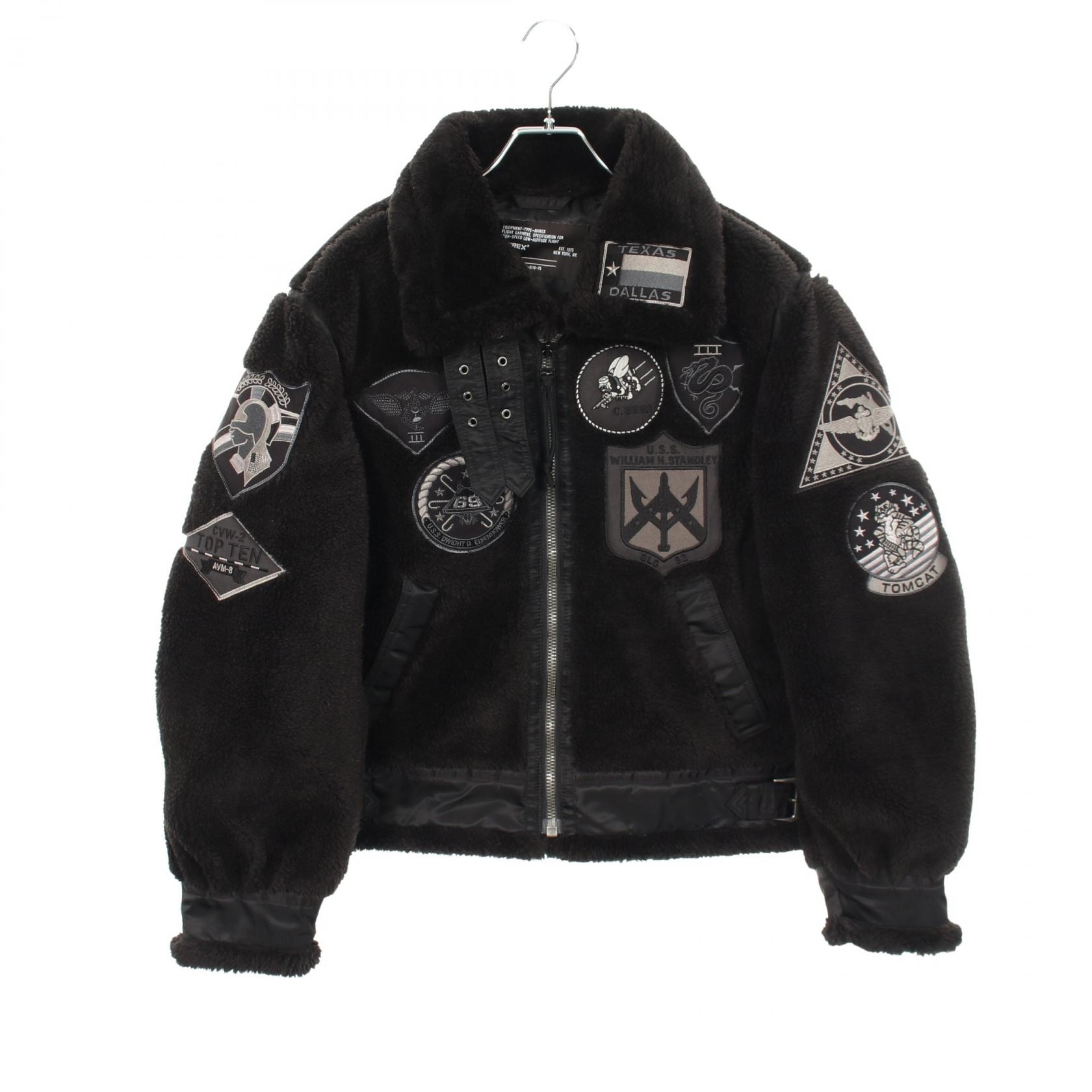 アヴィレックス AVIREX TOP GUN RETRO BOA B-3 ワッペン 衣料品 アウター ポリエステル メンズ ブラック系 6112177 【中古】
