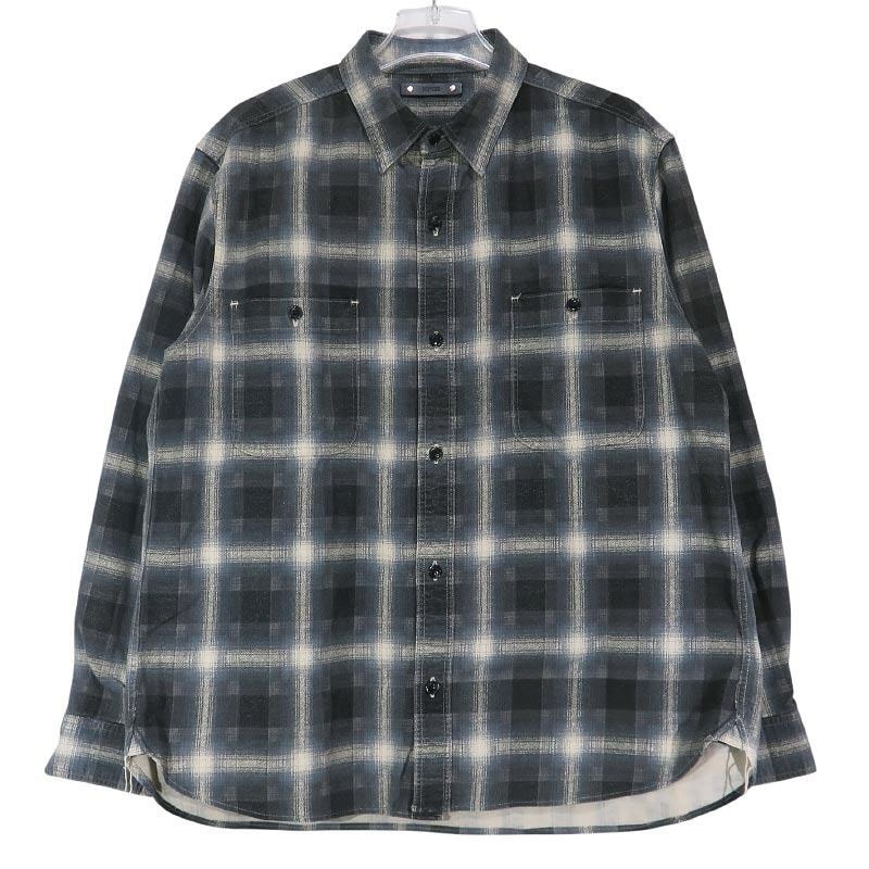 MINEDENIM マインデニム PLAID PRINT FLANNEL WORK SH 2603-5001-97-032 プレイド プリント フランネル ワーク シャツ ブラック ロングスリーブ 長袖 チェック サイズ3