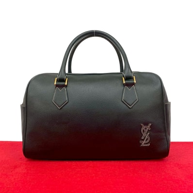 YVES SAINT LAURENT イヴ・サンローラン カサンドラ YSL ロゴ レザー ハンドバッグ ブラック
29381