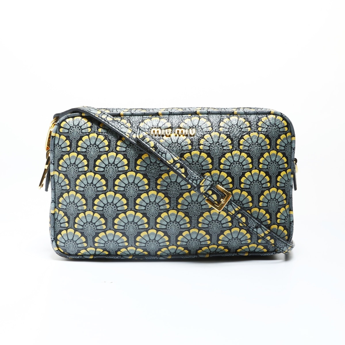 ミュウ ミュウ Miu Miu キャンバス ジャガード フラワー ショルダーバッグ【中古】 B (目立った傷や汚れなし)】ミュウ ミュウ Miu Miu フラワープリント