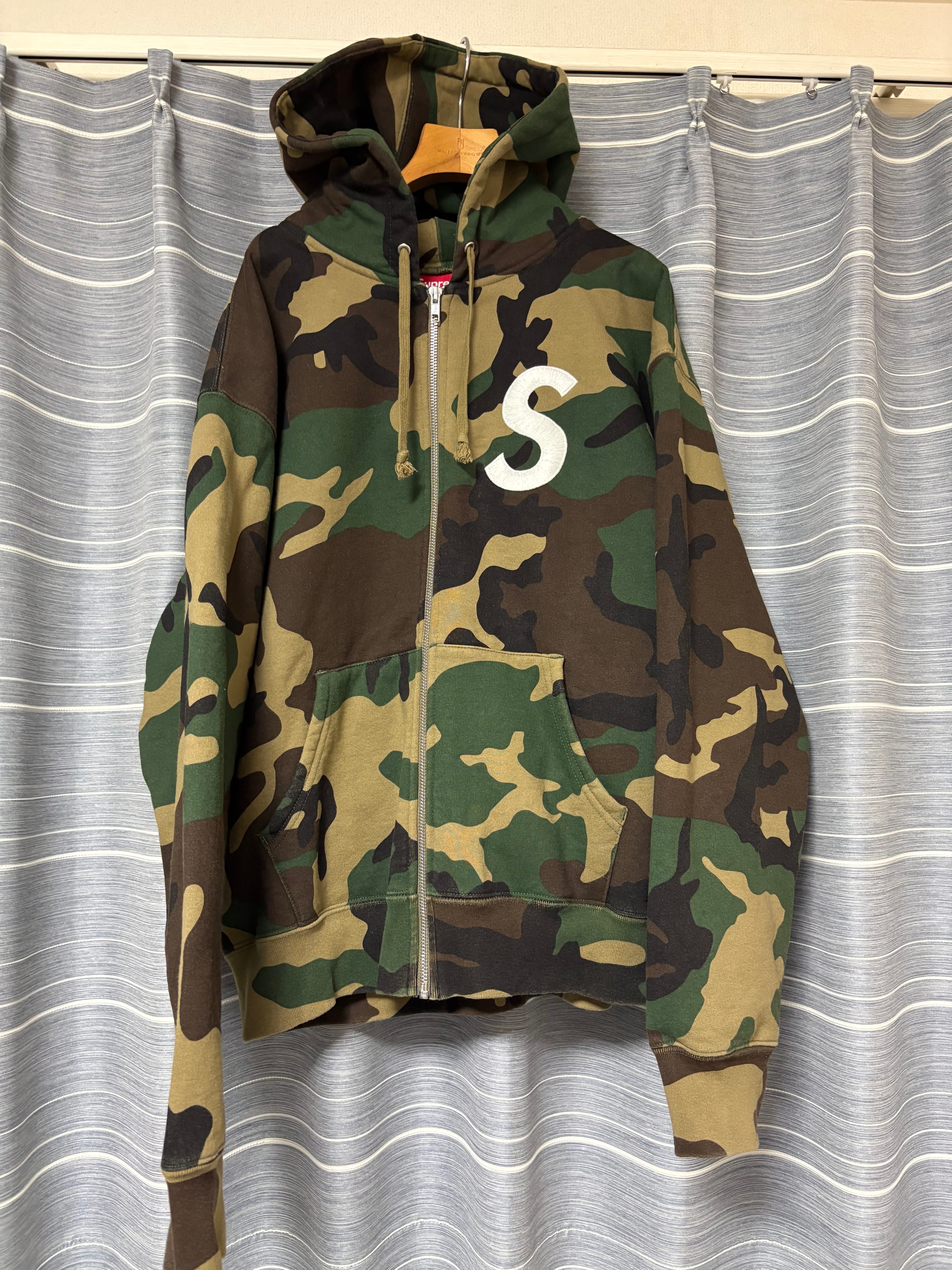 Supreme S Logo Zip Up Hooded Sweatshirt (25FW) "Woodland Camo"