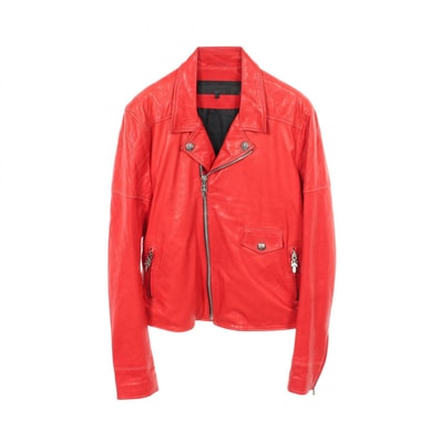 Chrome Hearts CRETIN Leather Riders Jacket "Red"