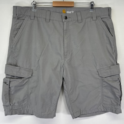 古着 カーハート Carhartt ショートパンツ ハーフ 半ズボン 短パン ワーク リップストップ カーゴ 大きいサイズ w44 グレー系 メンズ