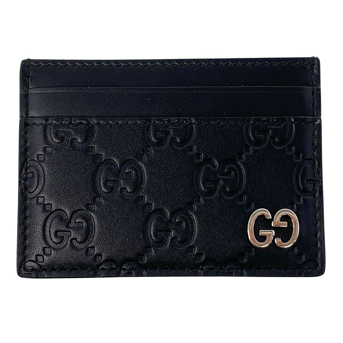 GUCCI グッチ カードケース 473927 レザー ブラック  メンズ【中古】