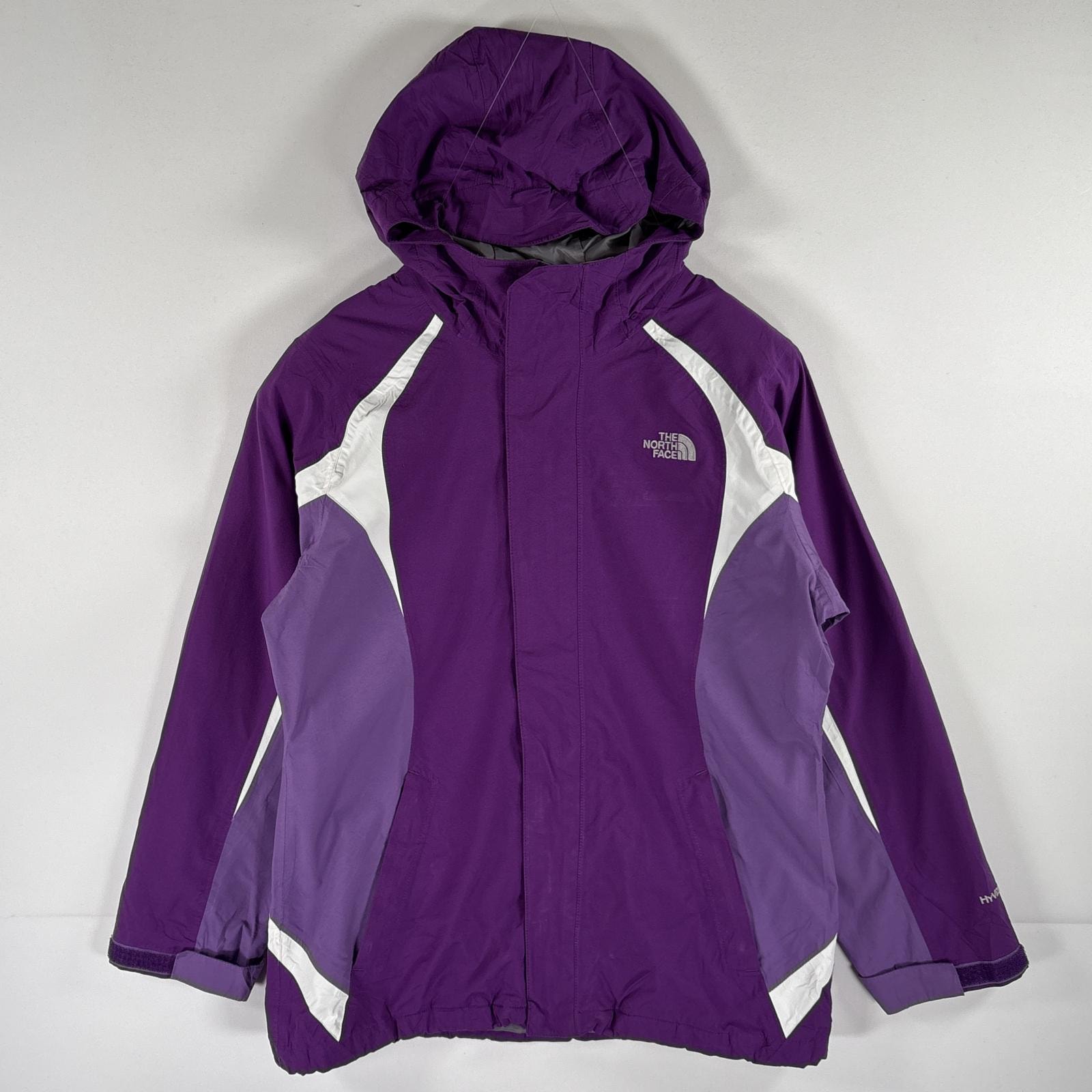 古着 ザ・ノースフェイス THE NORTH FACE ナイロンジャケット フルジップ パーカー アウトドア ハイベント ガールズ XL 18  パープル キッズ