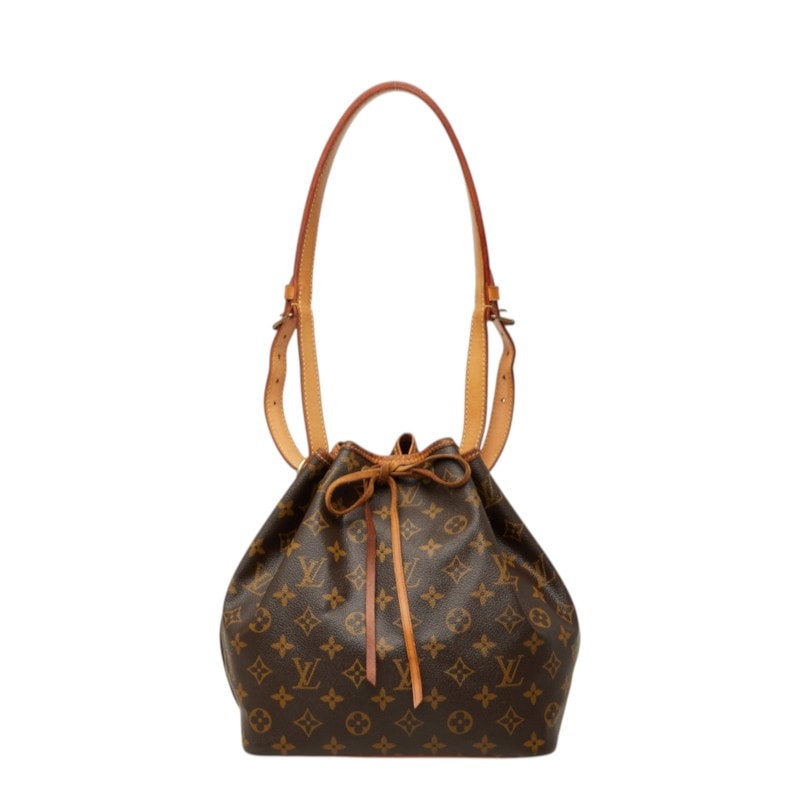 ルイ ヴィトン モノグラム プチノエ ショルダーバッグ M42226 ブラウン PVC レザー レディース LOUIS VUITTON 中古