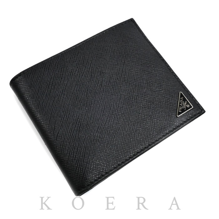 PRADA プラダ サフィアーノ コンパクトウォレット 二つ折り財布 2MO513 メンズ【中古】【美品】