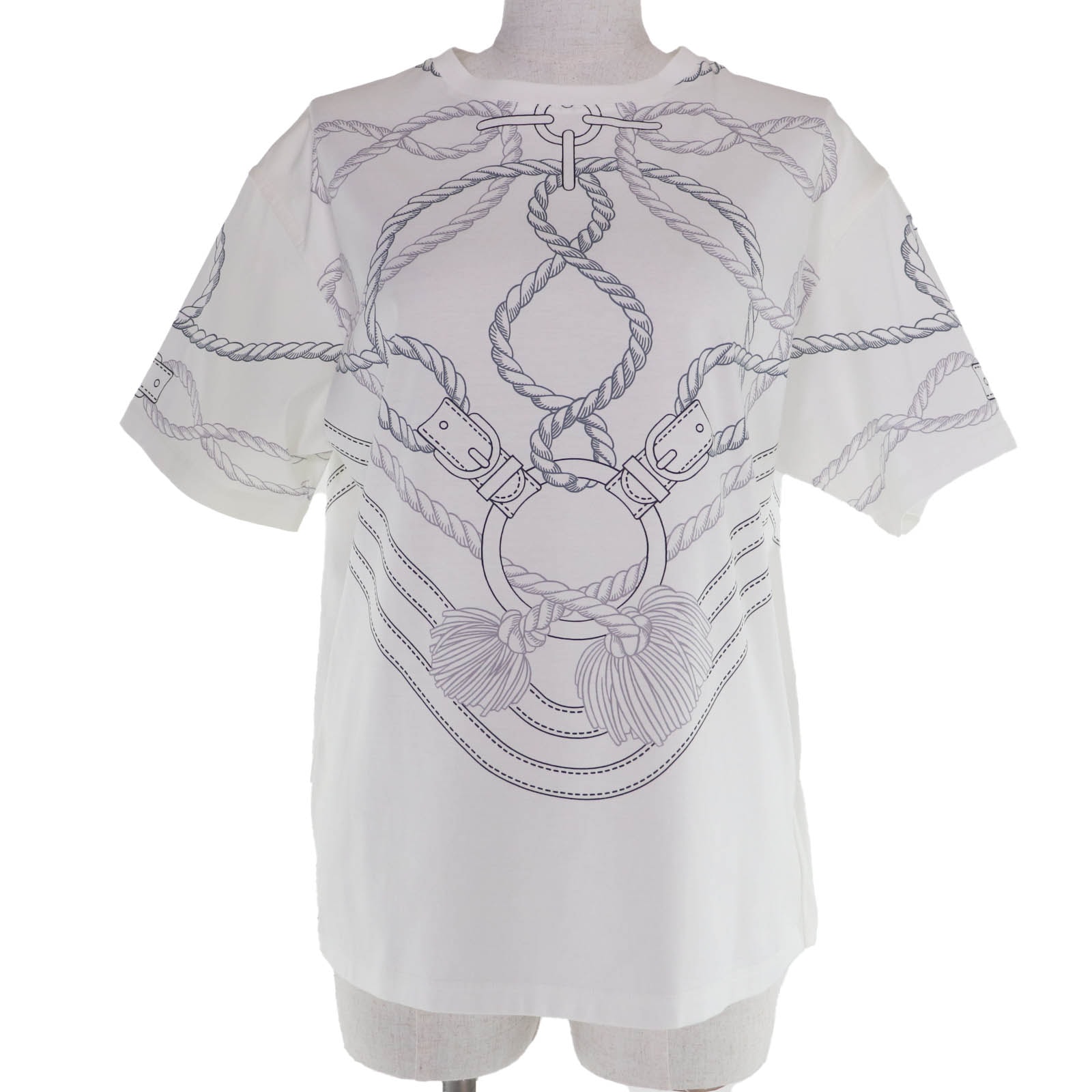 極美品 エルメス 半袖Tシャツ Cordelieres ホワイト 40