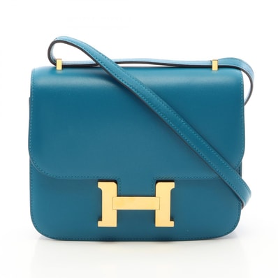 エルメス HERMES コンスタンス3 ミニ ブルーイズミール ショルダーバッグ バッグ タデラクト C刻印(2018年製造) レディース ブルー系 【中古】