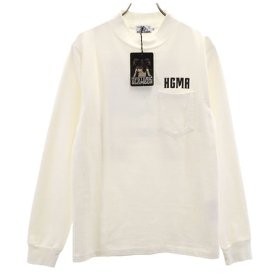 未使用 HYSTERIC GLAMOUR ヒステリックグラマー 日本製 バックプリント 長袖 モックネック Tシャツ S ホワイト ロンT