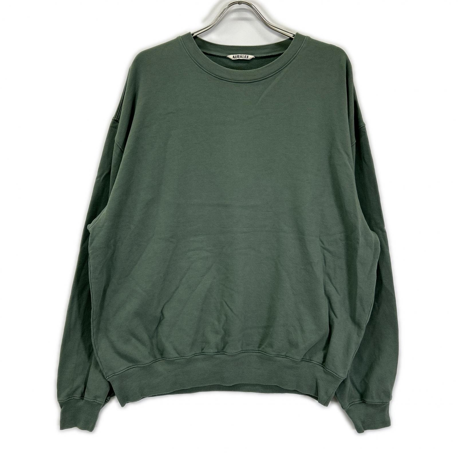 オーラリー A24SP01HU グリーン コットン SUPER HIGH GAUZE SWEAT P/O 5