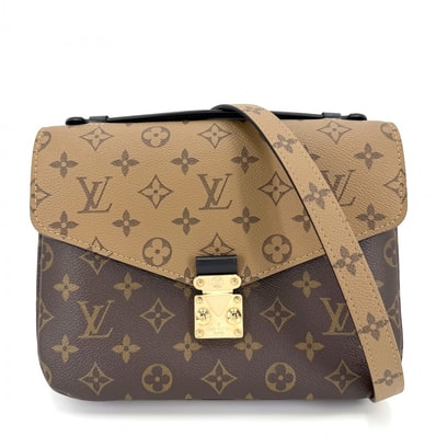 LOUIS VUITTON ルイヴィトン 2WAY モノグラムリバース ポシェットメティスMM ハンドバッグ ショルダーバッグ 肩掛け 斜め掛け M44876 ブラウン 茶 ゴールド金具 レディース 美品【中古品】