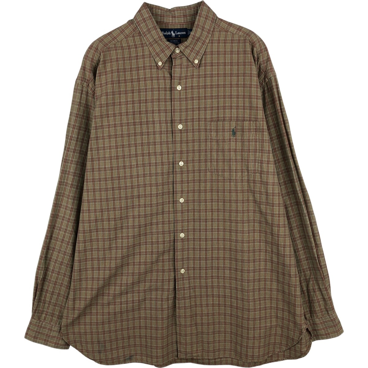 古着 ラルフローレン Ralph Lauren MCMELL 長袖 ボタンダウンチェックシャツ メンズXL相当/eaa616030