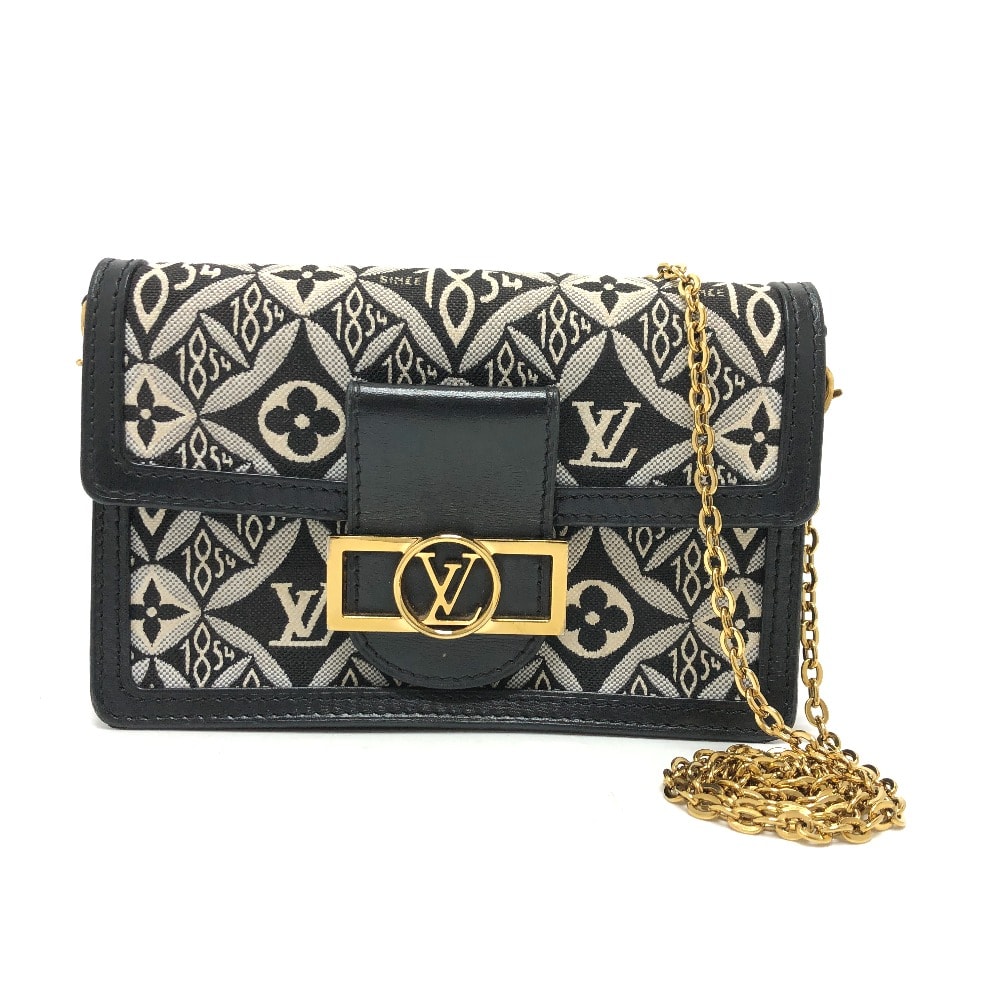 ルイヴィトン LOUIS VUITTON ポルトフォイユ ドーフィーヌ M69992 モノグラムジャガード チェーン Since 1854 ショルダーバッグ キャンバス ネイビー