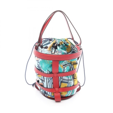 エルメス HERMES ミュザルディーヌ ハンドバッグ バッグ シルク ヴォーエプソン ヴォーエプソン ヴァーミリオン X刻印(2016年製造) レディース レッド系 / マルチカラー 070539CK+070543CK 【中古】