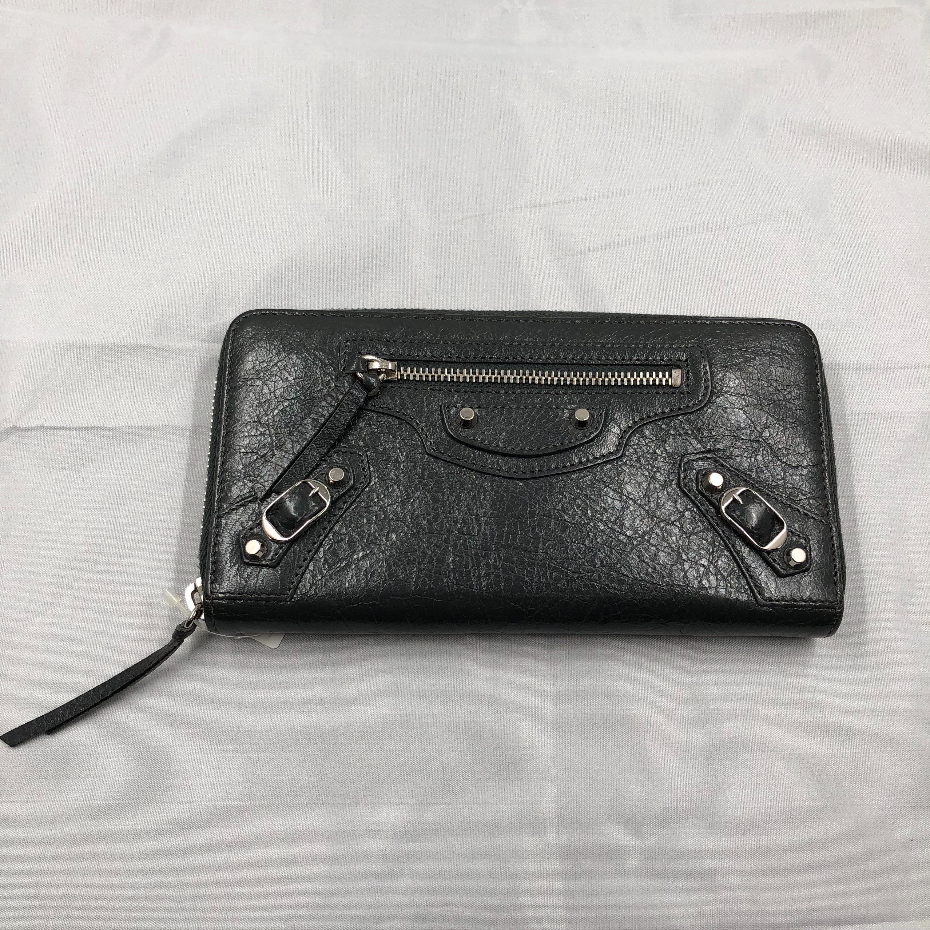 BALENCIAGA Classic Continental Round Fastener Wallet "Black"