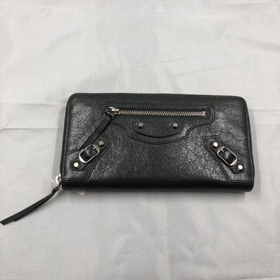 BALENCIAGA Classic Continental Round Fastener Wallet "Black"