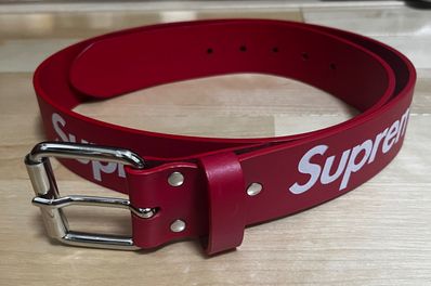 Supreme Repeat Leather Belt "Red" (22SS)