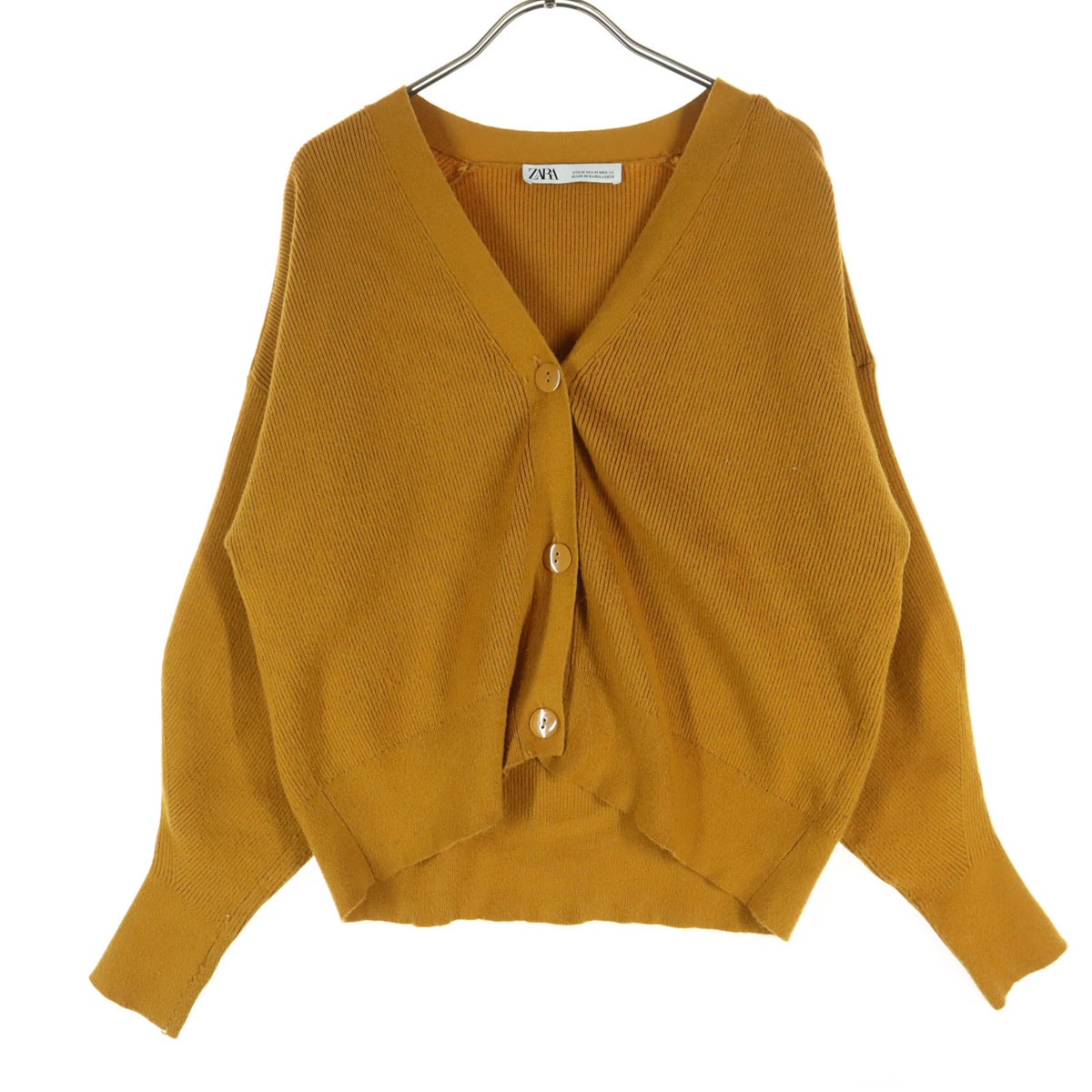ZARA ザラ 長袖 ニットカーディガン M オレンジ系