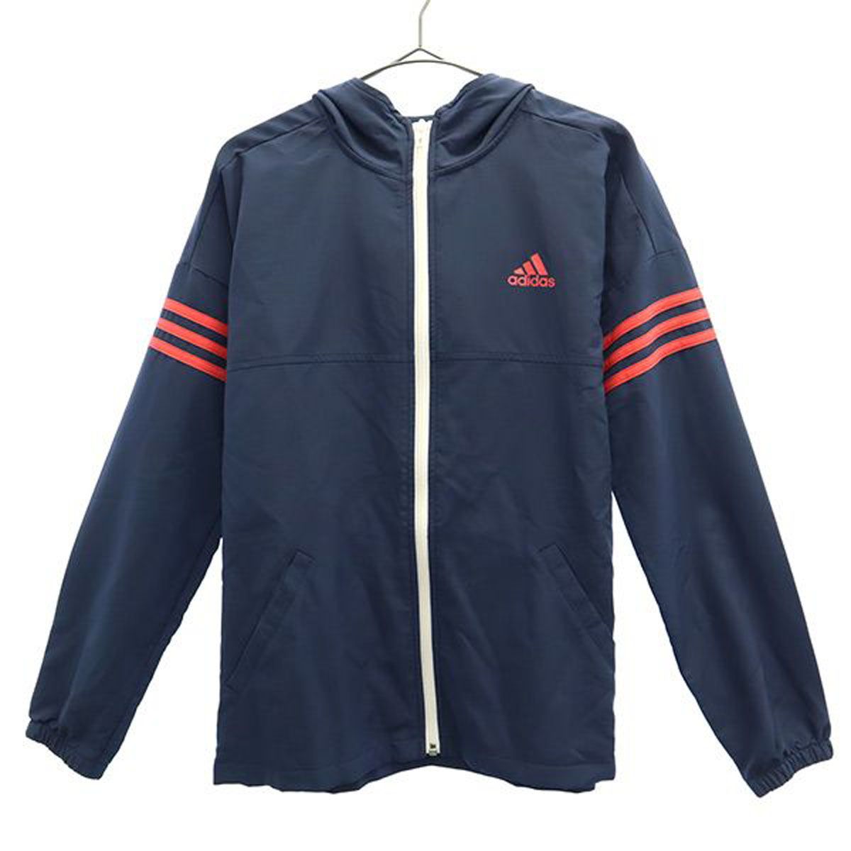 adidas アディダス ウインドブレーカー M ネイビー ジップパーカー