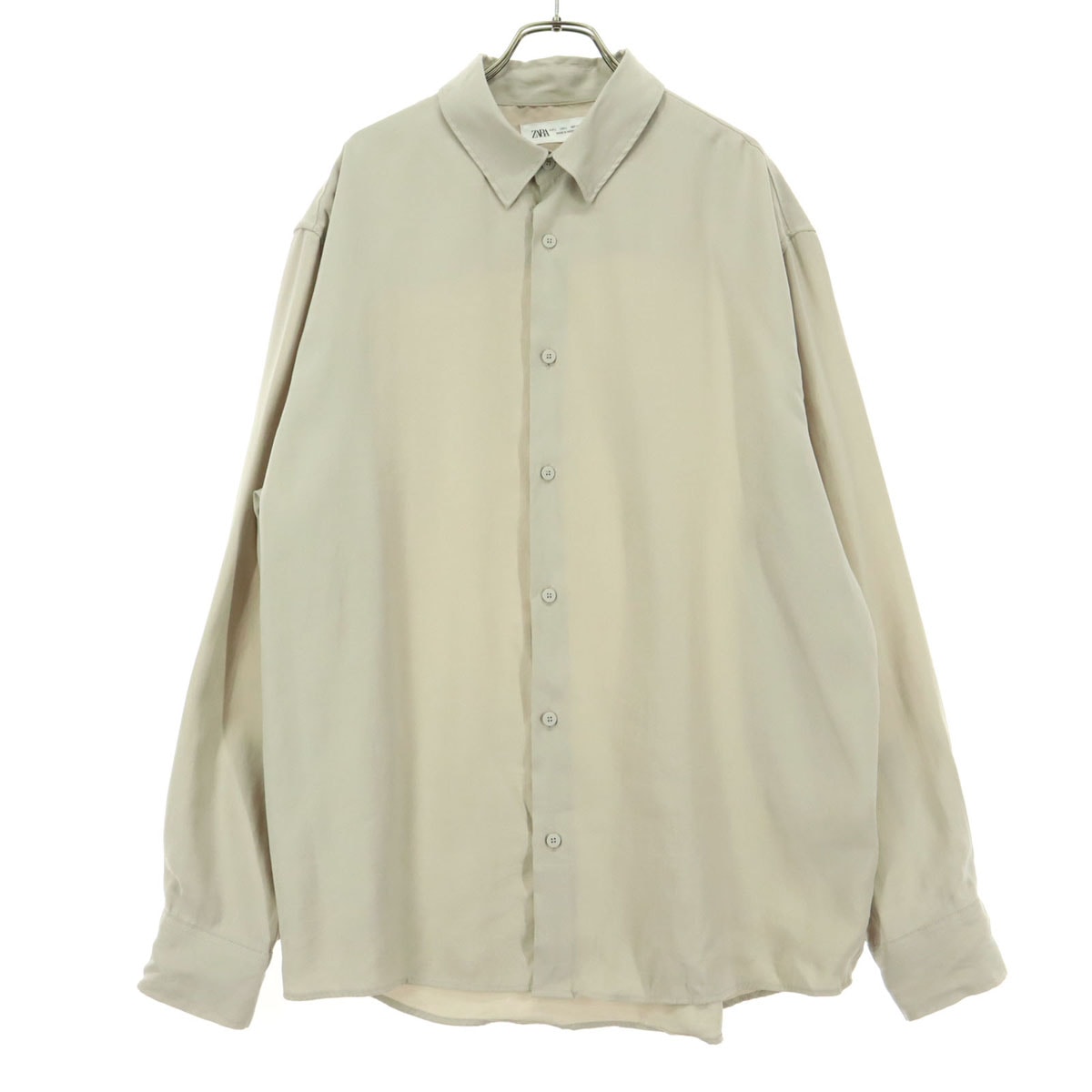 美品 ZARA ザラ 長袖 シャツ L ベージュ