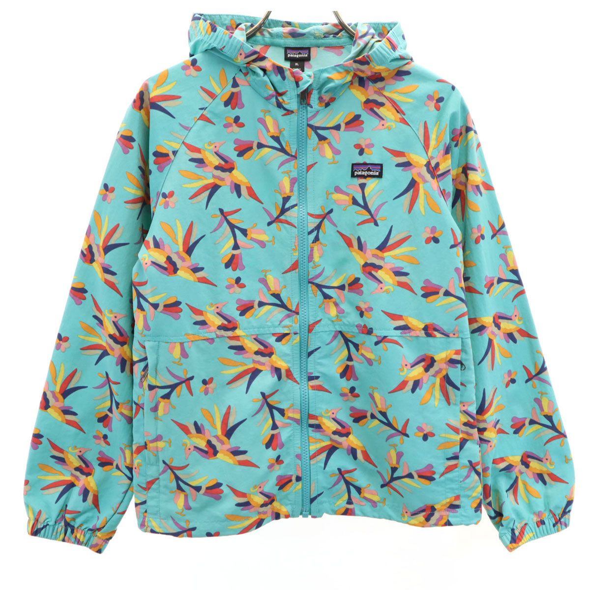 patagonia パタゴニア 総柄 ナイロンジャケット XL ブルー系