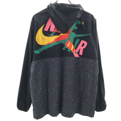 AIR JORDAN エアジョーダン バックプリント ジャンプマンロゴ ウインドブレーカー XL ブラック NIKE ナイキ