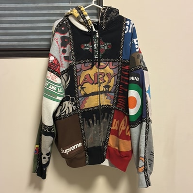Supreme x Number (N)ine Patchwork Zip Up Hooded Sweatshirt "Multi"