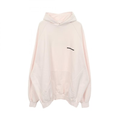 バレンシアガ BALENCIAGA STRIKE 1917 OVERSIZED HOODIE パーカー 衣料品 トップス コットン メンズ レディース ピンク系 697879 【中古】