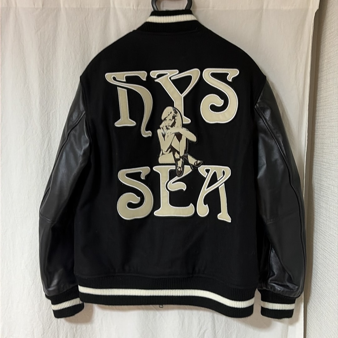 WIND AND SEA x HYSTERIC GLAMOUR Varsity Jacket "Black"